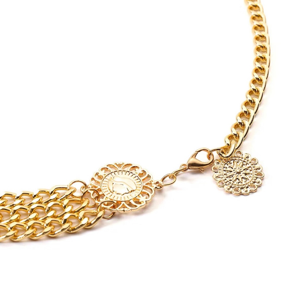 Embellished Gold Chain Belt - Picture 6 of 15